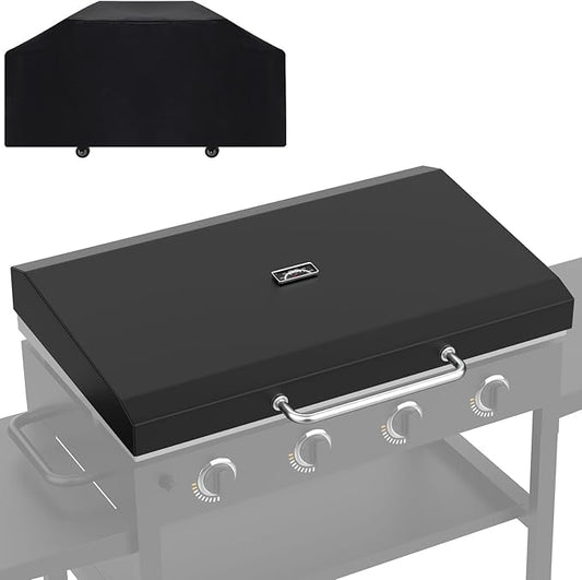 Upgraded Griddle Hinged Lid for 36" Blackstone 1554 1863 1825 1818 1565 1560 2149 1841 1866 2122 2151 2177, Hard Cover with Thermometer and Cover for Blackstone 36 Inch Griddle Accessories