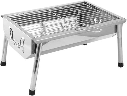 Charcoal Grill Barbecue Portable BBQ Stainless Steel Folding Camping Tabletop for Cooking Small