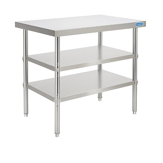 KUARBARR Stainless Steel Table Commercial Stainless Steel Prep Table 18 x 30 Inch, NSF Metal Commercial SS Kitchen Prep Worktable for Restaurant Kitchen Garage Warehouse