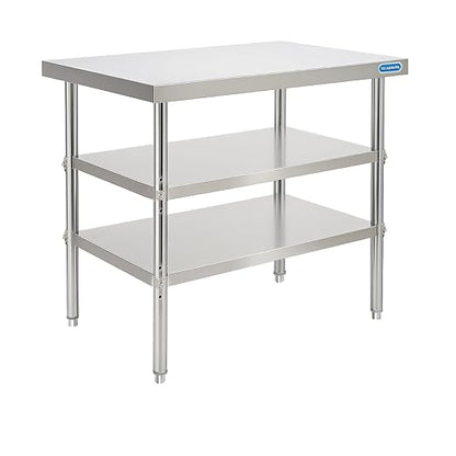 KUARBARR Stainless Steel Table Commercial Stainless Steel Prep Table 18 x 30 Inch, NSF Metal Commercial SS Kitchen Prep Worktable for Restaurant Kitchen Garage Warehouse