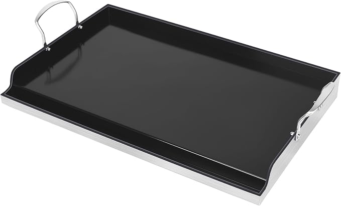 Utheer 25 x 16 Stainless Steel Griddle, Ceramic Nonstick for Gas Grill | Fits Gas Grill, Charcoal Grill and Stovetop; 25 x 16 Stainless Steel Griddle with Ceramic Nonstick Coating for Outdoor BBQ