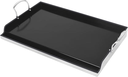 Utheer 25 x 16 Stainless Steel Griddle, Ceramic Nonstick for Gas Grill | Fits Gas Grill, Charcoal Grill and Stovetop; 25 x 16 Stainless Steel Griddle with Ceramic Nonstick Coating for Outdoor BBQ