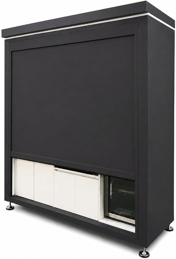 Sunnyjoy Modular Outdoor Kitchen, Premium Aluminum Cabinet System-1 | Standard edition with grill, sink & storage, durable weather-resistant design, includes roll-up set for protection