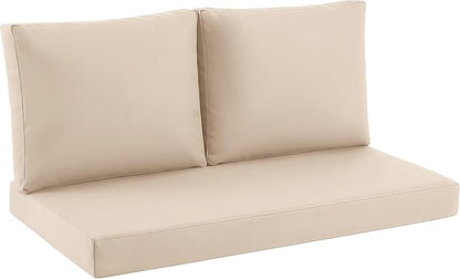 Outdoor Loveseat Cushion Set, 48" x 24" Loveseat Cushions for Outdoor Furniture, Waterproof & Fade-Resistant Patio Furniture Cushions, Deep Seat Cushion for Bench, Swing and Couch, Beige
