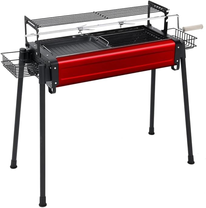 Portable Charcoal Grill for Camping BBQ Grills, Outdoor Barbecue Grill with Folding Design, Lightweight and Stable Support,78 * 32 * 80Cm-D