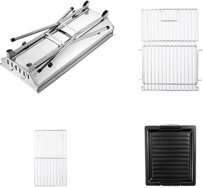 Portable Charcoal Grill for Camping BBQ, Outdoor Barbecue Grill Stainless Steel Charcoal Grills BBQ, Folding Oven 990x330x720mm Easy Clean Camping Grill,990 * 330 * 720Mm-D