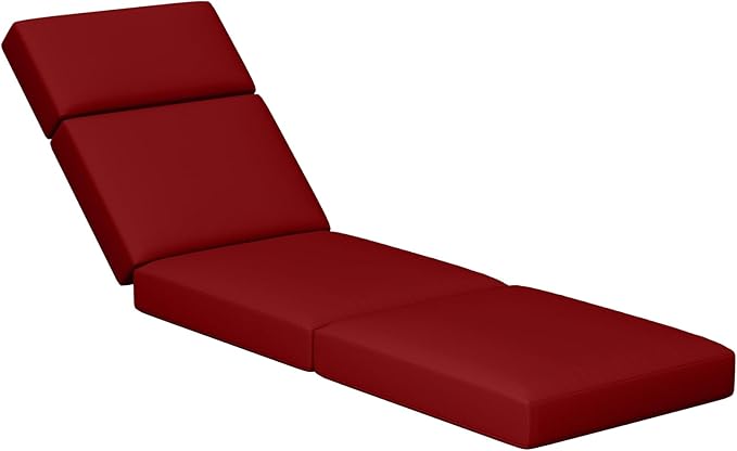 Chaise Lounge Cushions Outdoor, 80 x 26 x 4 Inch Lounge Chair Cushions for Outdoor Furniture - Waterproof Lounge Patio Replacement Cushion, 4In Fade-Resistant ThickPatio Chaise Lounge Cushion