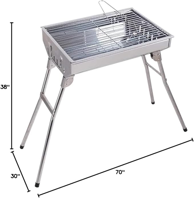Barbecue Charcoal Grill Stainless Steel Barbecue Grill Outdoor BBQ Stove Charcoal Barbecue Stove Outdoor Camping BBQ Grill Portable Charcoal Grill