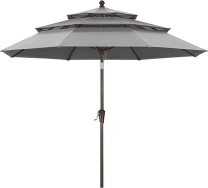 ABCCANOPY 5-Year 10-Year No Fading 9FT 3 Tiers Patio Umbrella, Outdoor Table Umbrella with 8 Sturdy Ribs for Deck, Backyard, Garden, Yard