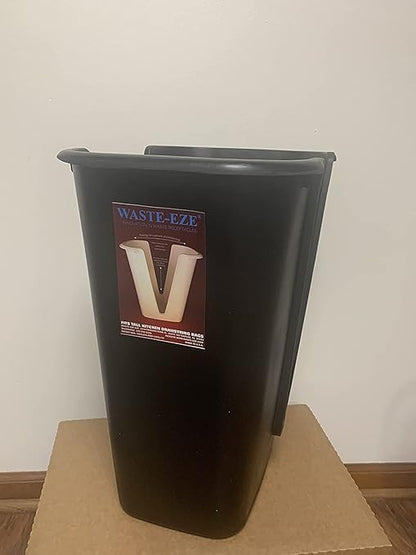 Waste-Eze; Adaptive,13 Gallon Kitchen/Office Trash Can, with Ergonomic, Easy-to-Use Design and Made in The U.S.A. - Black