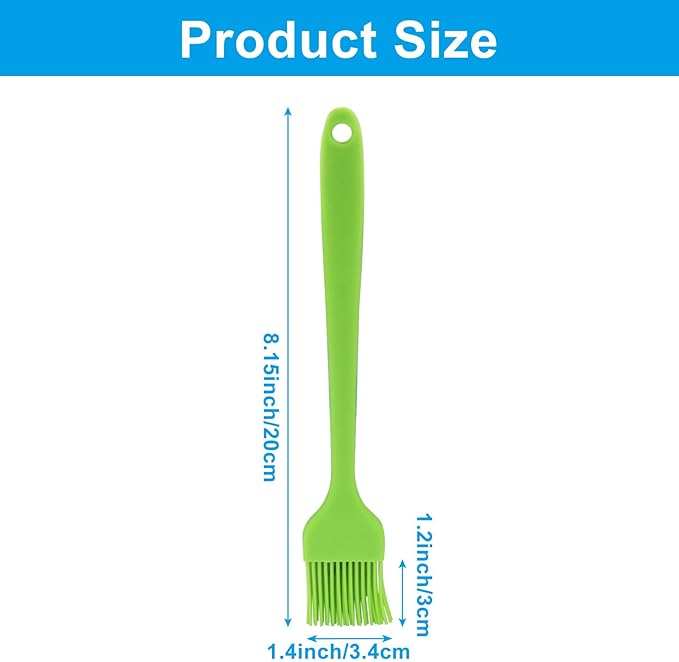 Waziaqoc 7 PCS Silicone Basting Pastry Brush, Colorful Food Brush, Heat Resistant Cooking Brush for Baking Cooking BBQ Grill Spread Oil Butter Sauce, Dishwasher Safe