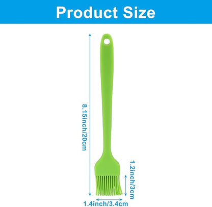 Waziaqoc 7 PCS Silicone Basting Pastry Brush, Colorful Food Brush, Heat Resistant Cooking Brush for Baking Cooking BBQ Grill Spread Oil Butter Sauce, Dishwasher Safe