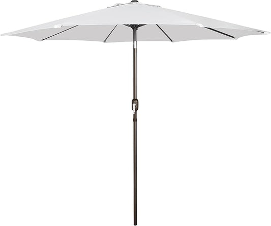 Blissun 9' Outdoor Patio Umbrella, Outdoor Table Umbrella, Yard Umbrella, Market Umbrella with 8 Sturdy Ribs, Push Button Tilt and Crank