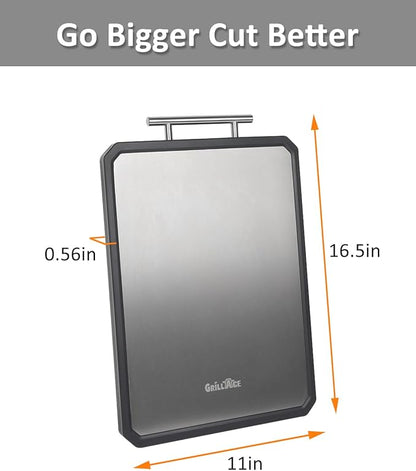Titanium Cutting Boards for Kitchen Double Sided Food Grade Non Toxic Chopping Board with Wheat Straw PP Non Slip and Dishwasher Safe for Meat Vegetables Fruits Large 16.3"×11"