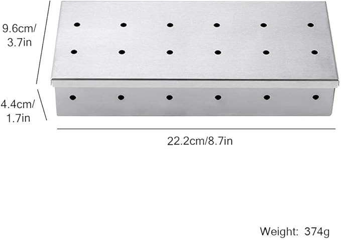 Smoker Box for BBQ Grilling Wood Chips, Stainless Steel Smoking Box Non-Warp for Barbecue, Best Grill Accessories for Charcoal Grill and Gas Grill with Large Capacity