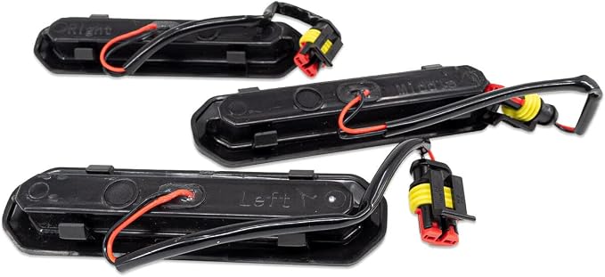IAG I-Line Amber Grille Lights for Ford Bronco 2021+, Base/Black Diamond | Adds the Raptor look, 3 bright 135-lumen amber LEDs, plug-and-play harness, no-drill clip-in install, waterproof