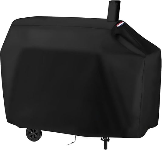 Grill Cover for Royal-Gourme-t 30" Charcoal Grill - Fits CC1830S/CC1830W/CC1830SC, Outdoor Waterproof Offset Smoker Covers for 30 Inch Barrel BBQ with Side Table
