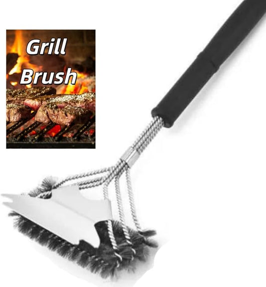 Grill Brush and Scraper,Stainless Steel Food-Grade Brush Head,Outdoor Grill Cleaning Brush Safe BBQ Grill Accessories Cleaner forGas/Charcoal Grilling Grates, Wizard Tool (6.3inch)
