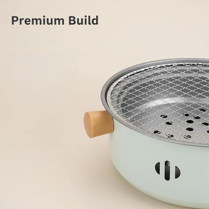 Portable Charcoal Grill – Small Round Tabletop BBQ Grill – Ideal for Patio, Balcony and Outdoor Picnics