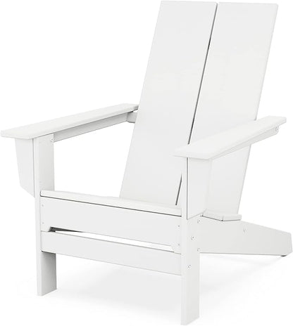 POLYWOOD Contemporary Modern Adirondack Chair in White