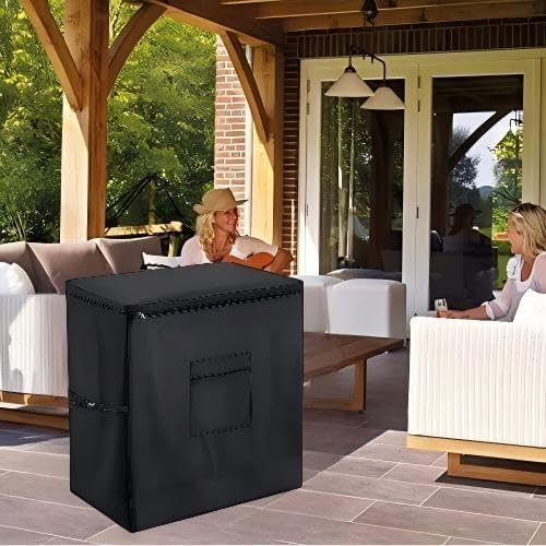 Chest Freezer Cover for Outside - Waterproof Dustproof Deep Refrigerator Covers,Fit for Patio Compact Icebox 7 Cubic Feet (44"L X 26"W X 33"H) (3.5 Cu.Ft, 21"L X 17"W X 30"H)