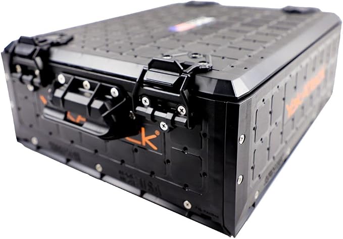 YakAttack ShortStak Solo Storage Box - Size & Color Options | Standalone Low-Profile Crate with Lid, Hinges & Latches | GridLoc Mounting Panels | Slider Feet for Under-Seat Use | Made in USA