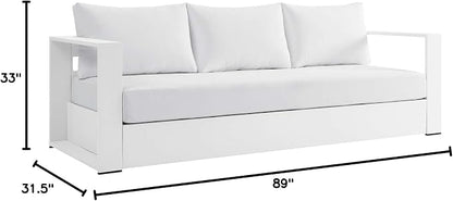 Modway Tahoe Aluminum Outdoor Patio Sofa in White White