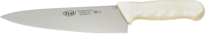 Winco 8" White Chef's Stainless Steel Knife | Razor sharp blade, NSF listed, Restaurant service, Great for Meat Prep, Vegetable Prep, Bread Service and Kitchen Prep
