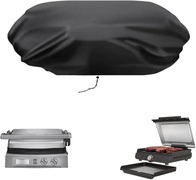 Mini Tabletop Gas Grill Cover for Cuisinart Deluxe GR-150NAS for Ninja 14" | 15x16x7,Waterproof Dustproof Heavy Duty Oxford Fabric,for Ninja 14" GR101 for Cuisinart GR-150NAS Deluxe Electric Grill