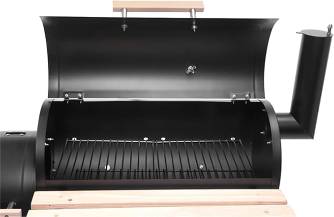 BOYANG Heavy Duty BBQ Charcoal Grill, BBQ Barrel Grill with Offset Smoker, High Temperature Spray Paint, for Large Gathering, Backyard Cooking, Outdoor Camping