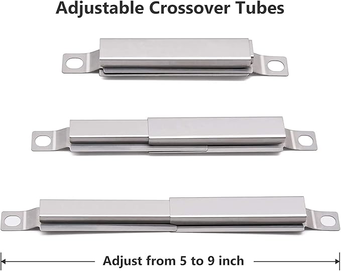 Criditpid Grill Replacement Parts for Charbroil Advantage 4 Burner 463344116, 463343819, 466344116 Models, Stainless Steel Grill Burners, Heat Plate Shields, Crossover Tubes and Ignitors.