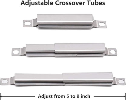 Criditpid Grill Replacement Parts for Charbroil Advantage 4 Burner 463344116, 463343819, 466344116 Models, Stainless Steel Grill Burners, Heat Plate Shields, Crossover Tubes and Ignitors.