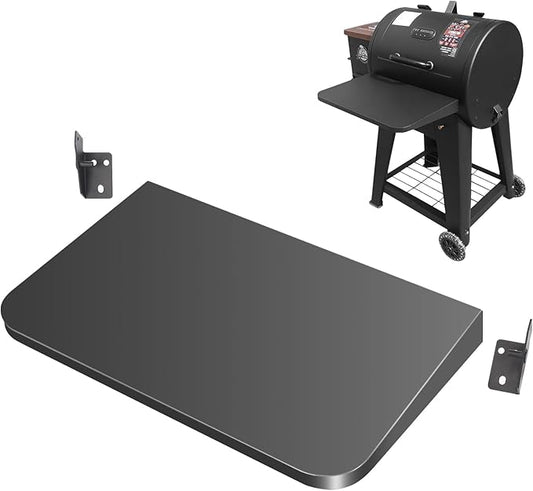 Utheer Folding Front Shelf for Pit Boss Lexington 500 Onyx Pellet Grill, Heavy Duty Steel BBQ Prep Table 19.4" x 12.3", Space Saving Front Grill Shelf, Pit Boss Lexington Accessories