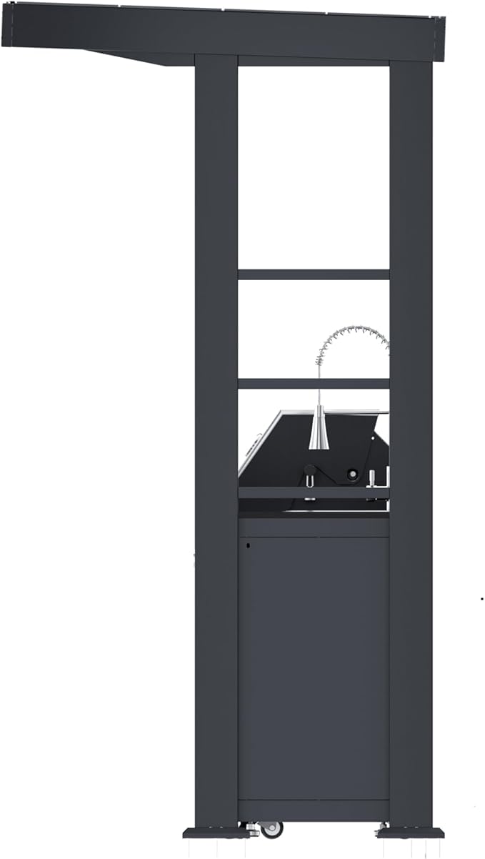 110-Inch 4-Burner 72000 BTU Stainless Steel Propane Gas Grill Outdoor Kitchen Island with Canopy,485Sq.In Cooking Area,Wine Cooler,Refrigerator,Rotisserie,For Backyard BBQ,Black