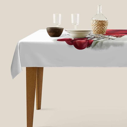 TKS MITLAN Red Cardinal Decorative Rectangle Tablecloth Bird Holly Berry Rustic Winter Polyester Table Cloths Kitchen Table Cover for Dining BBQ Picnic Coffee Table 60 x 84 Inch 6-8 Seats
