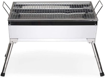 Charcoal Grill Portable Stainless Steel Folding Grill Fold Barbecue Charcoal Grill Stove Shish Kebab BBQ Patio Camping BBQ Grill