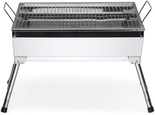 Charcoal Grill Portable Stainless Steel Folding Grill Fold Barbecue Charcoal Grill Stove Shish Kebab BBQ Patio Camping BBQ Grill