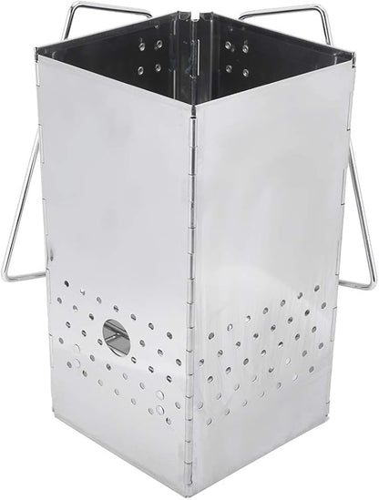 Sturdy Stainless Steel Barbecue Grill Portable Charcoal Firewood Stove for Camping Garden