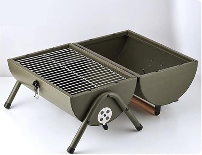 Charcoal Grill Portable Outdoor BBQ Grill Patio Camping Picnic Barbecue Stove for 3-5 People BBQ Grill(Green)
