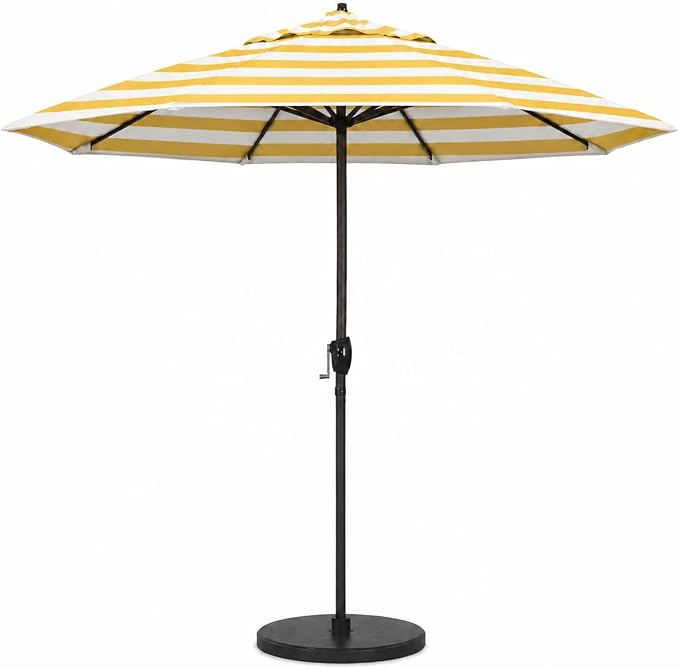 Formosa Covers - 9ft Market Patio Umbrella Replacement Canopy - 6 Ribs Top Canvas - Olefin UV Protective and Water Resistant Umbrella Fabric - Premium Quality Replacement Canopy Cover ONLY (Cabana Yellow)