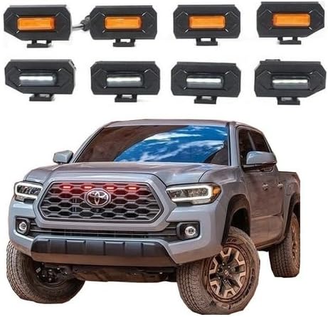 Suitable for 2020 Toyota Tacoma Trd Grille Lights(Yellow shell yellow light)