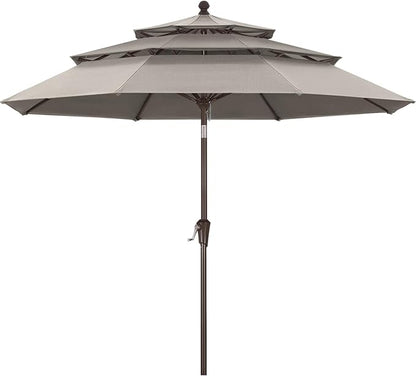 ABCCANOPY 5-Year 10-Year No Fading 9FT 3 Tiers Patio Umbrella, Outdoor Table Umbrella with 8 Sturdy Ribs for Deck, Backyard, Garden, Yard