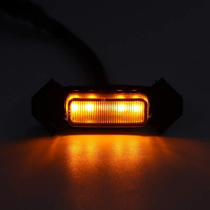 Grille Lights, 4pcs 12V Car LED Grille Light High Brightness Accessory Fit for Toyota 2016‑2020 (black shell yellow light)