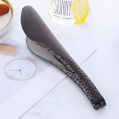 Stainless Steel Kitchen Food Clamp Serving Tongs for Cooking,Toast Bread,Salad,Barbecue,Grilling,Baking,Frying(Black)
