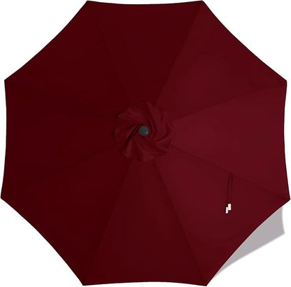 MASTERCANOPY Patio Umbrella 11 ft Replacement Canopy for 8 Ribs-Burgundy Canopy Only