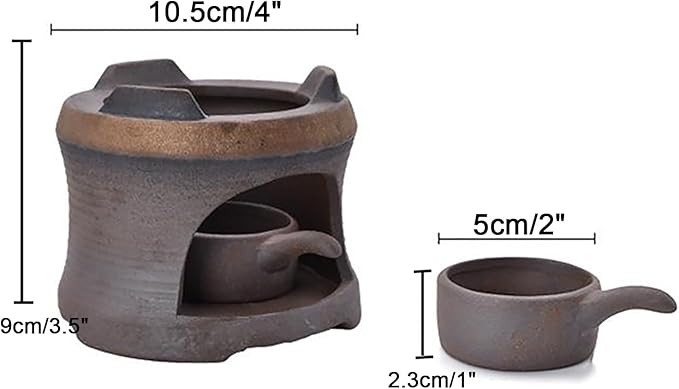 Small Camping Stove Barbecue Grill, Clay Charcoal Stove Portable Wood stove for Backpacking Outdoor Cooking