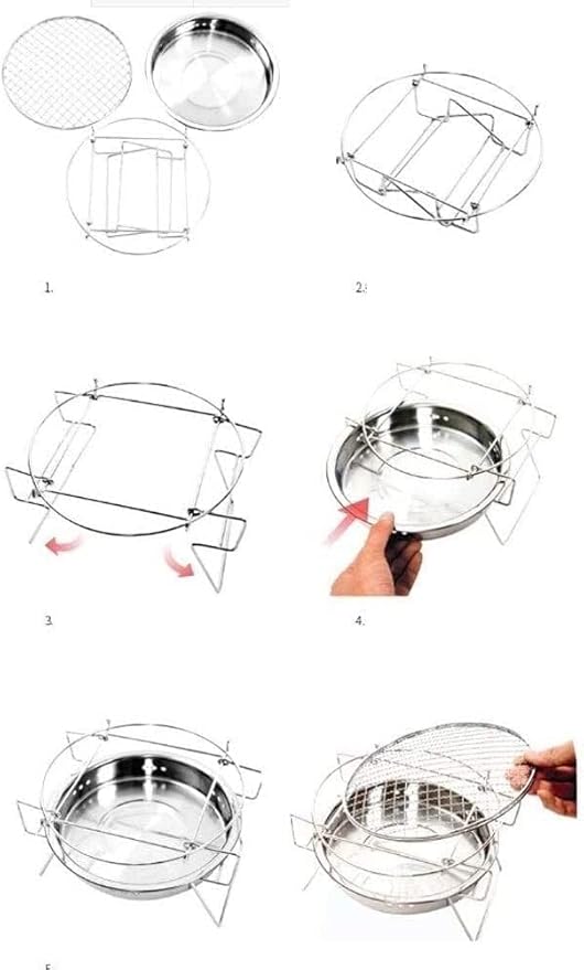 Outdoor Charcoal Grill Stainless Steel Portable Charcoal Grill Barbecue Cooking Stove Round BBQ Grill for Outdoor Picnic Cooking BBQ Grill Barbecue Grill Grill