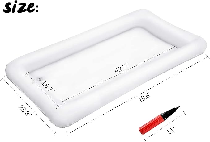 HBlife 3-Pack Inflatable Serving Bars, Blow-Up Ice Trays for Food & Drinks | 49x24in Inflatable Cooler with Drain Outlet, Portable, Durable Material, Easy Clean, Outdoor Parties, Catering Events
