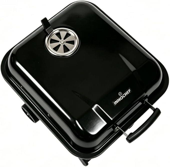 Portable Charcoal Grill, Tabletop BBQ Grill, Foldable Camping Grill, Outdoor Grill for Picnic, Tailgating, Travel, Porcelain-Enamel Grates, Adjustable Air Vent