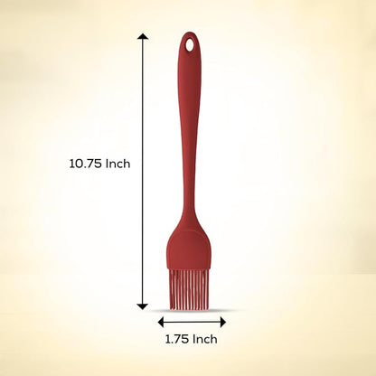 Mrs. Anderson’s Baking Silicone Basting Brush, Non-Stick, Heat Safe, Shed-Proof Bristles, Red, 1.75-Inches, For Butter, Egg Wash, Glaze, And Baking Prep
